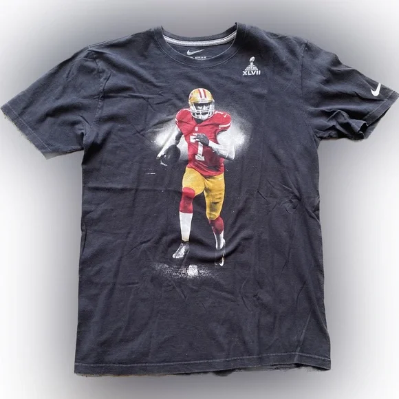 NFL Shirts Nike Colin Kaepernick Super Bowl Vlvii Tshirt San